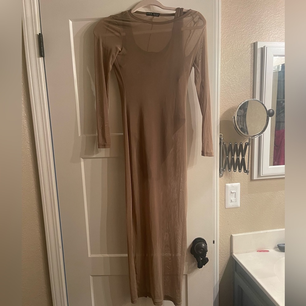 SHEIN sheer midi dress and bodysuit set